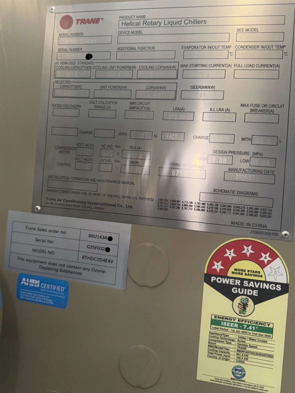 Agregaty chłodnicze chłodzone wodą TRANE 250 TR RTHDC2D4E4 VFD CHVAC 2025/07