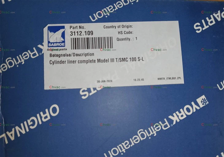 York Part 3112.109 Tuleja cylindrowa Nowość 2025 CHVAC